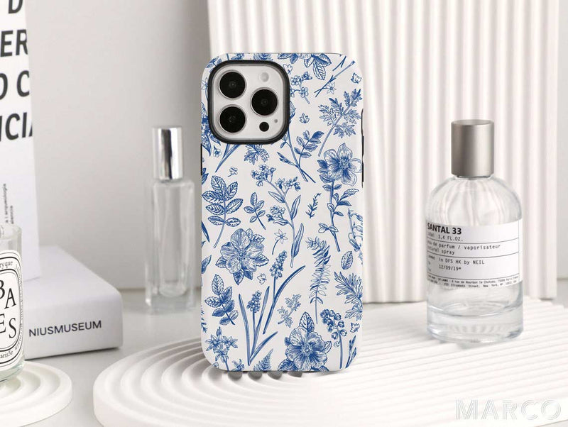 1352 cute vintage deep blue flower sea iphone case 1352 phone case sydney australia