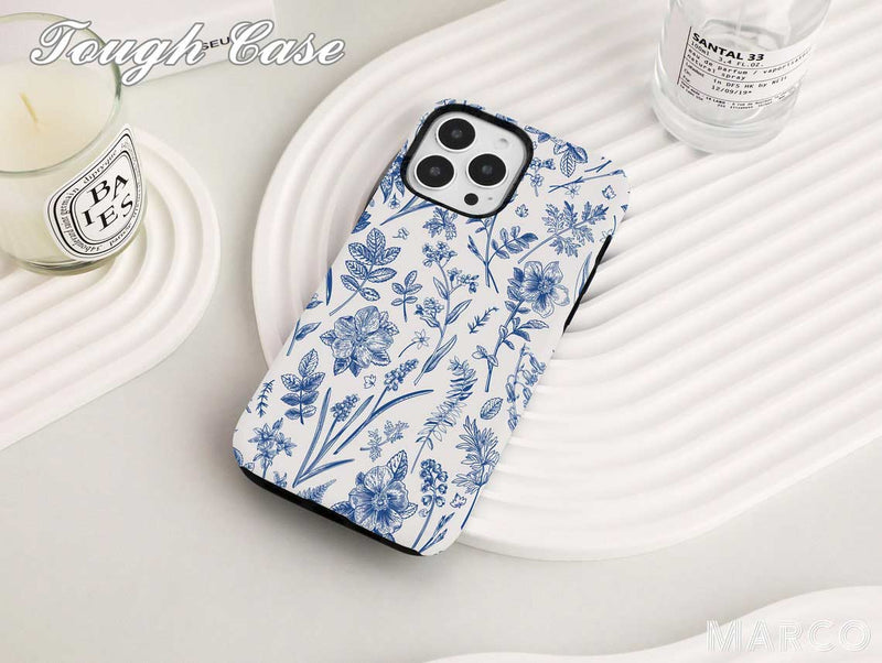 1352 cute vintage deep blue flower sea iphone case 1352 phone case sydney australia