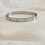 1363 silver diamond clover bangle minimalist bangle bracelet 1363 jewellery sydney australia