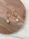 1378 oval pearl drop huggie sleeper hoop earrings 1378 jewellery sydney australia