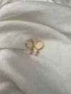 1381 pink mini rectangle baguette crystal huggie sleeper hoop earrings 1381 jewellery sydney australia