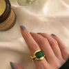 1383 emerald green gold plated statement ring 1383 jewellery sydney australia