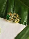 1383 emerald green gold plated statement ring 1383 jewellery sydney australia