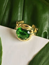 1383 emerald green gold plated statement ring 1383 jewellery sydney australia