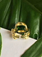 1383 emerald green gold plated statement ring 1383 jewellery sydney australia