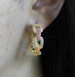 1390 pave chain link hoop earrings 1390 jewellery sydney australia