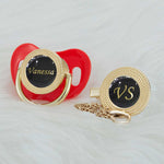 1 gold and black custom bling pacifier dummy with personalized baby name and clip 1 pacifier sydney australia