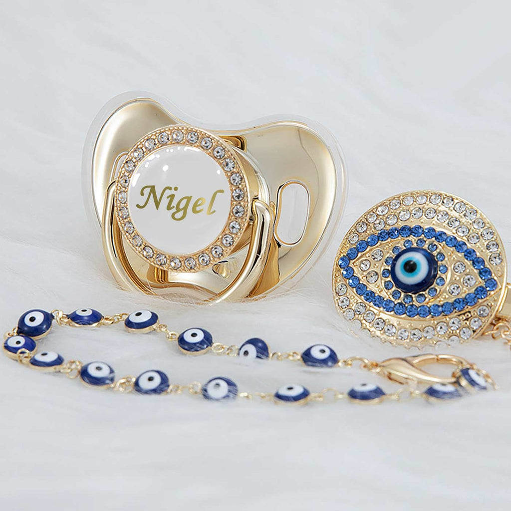 10 evil eye pacifier dummy and clip personalized name 10 pacifier sydney australia