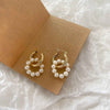 1012 18k gold plated hoop earrings with fresh water pearls gorgeous pearl hoop earrings 1012 jewellery australia