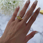 1263 14k gold plated croissant signet ring 1263 jewellery sydney australia