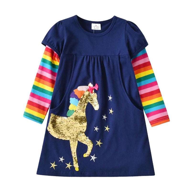 162 sequin reversible unicorn dress rainbow long sleeve unicorn dress 162 girls dress sydney australia