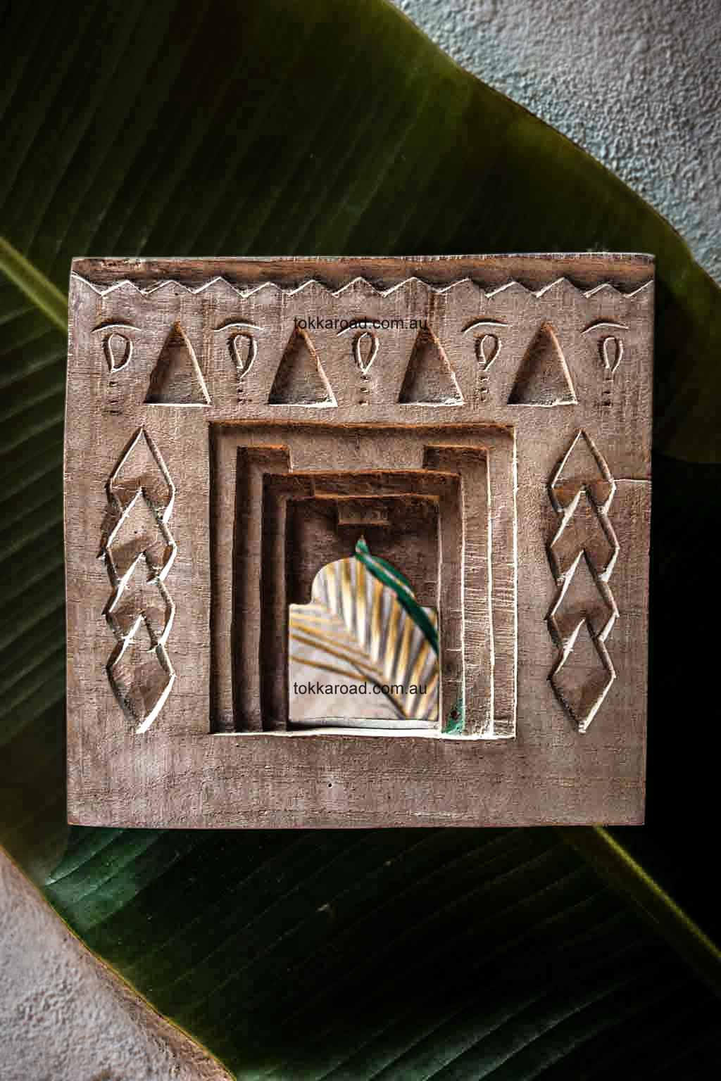 Vintage Indian Mirrors Square 3-0018