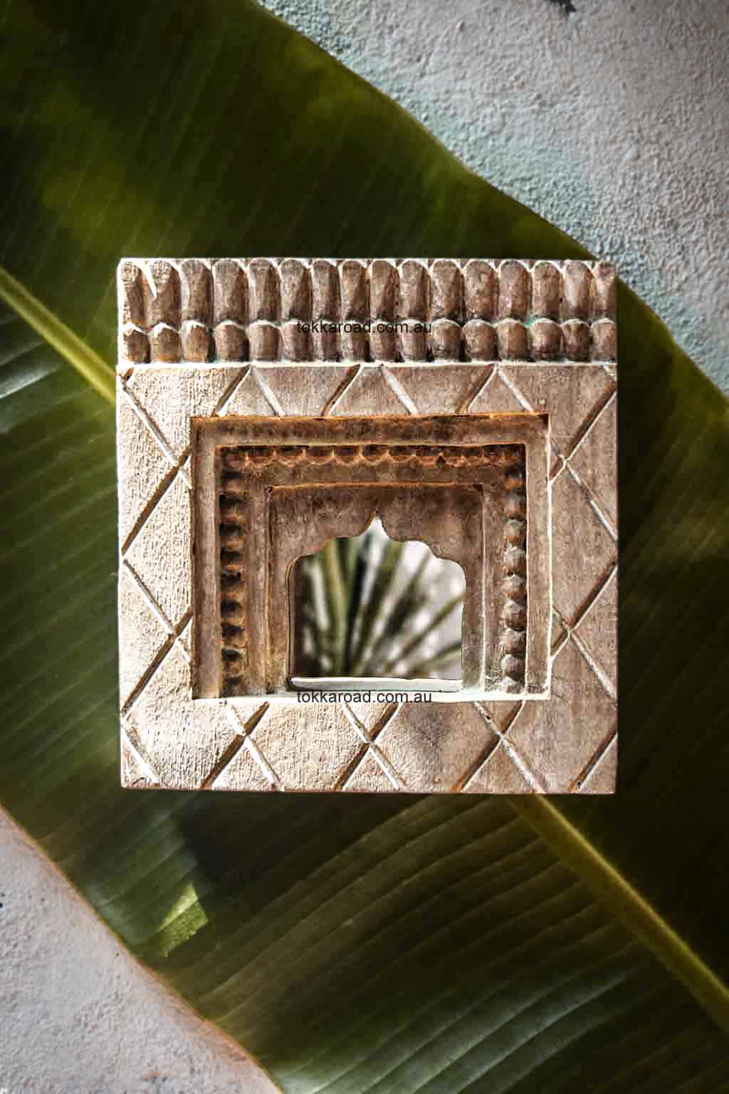 Vintage Indian Mirrors Square 3-0038
