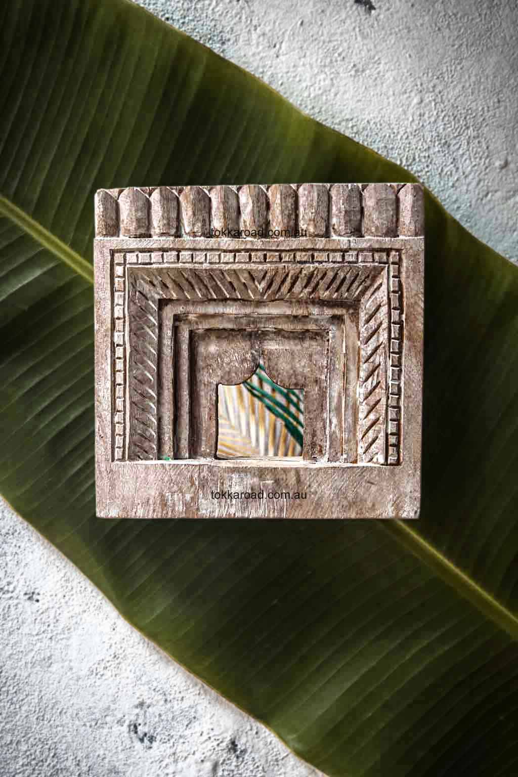 Vintage Indian Mirrors Square 3-0098