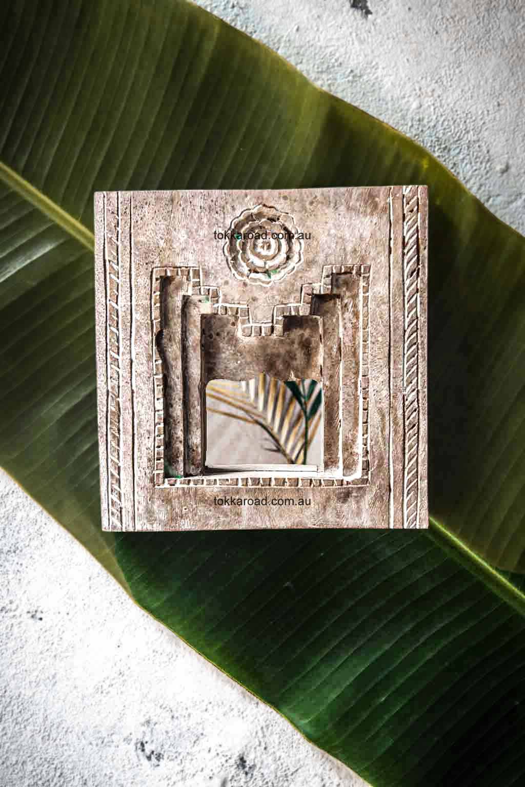 Vintage Indian Mirrors Square 3-0103