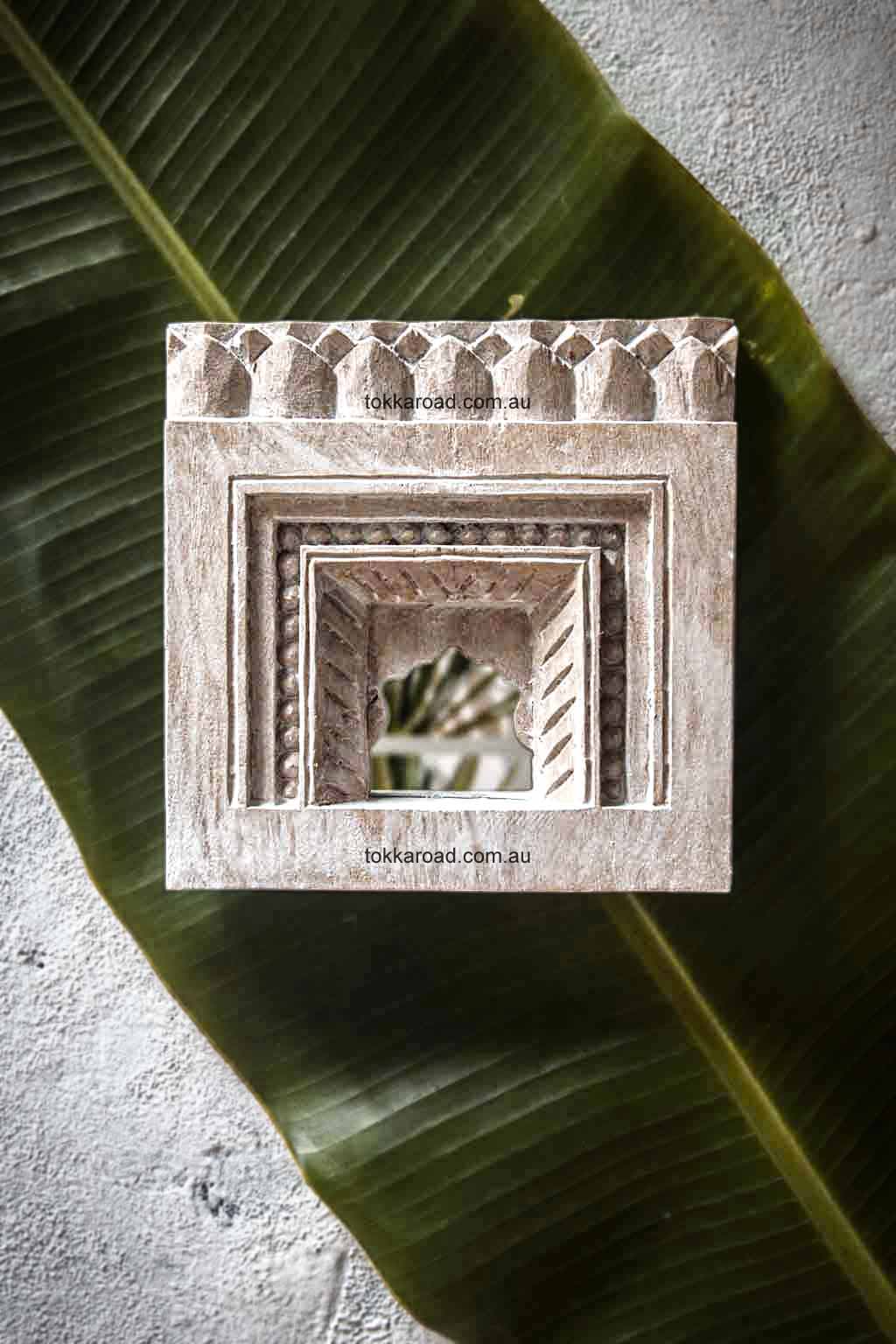 Indian Temple Mirrors Square 3-0111