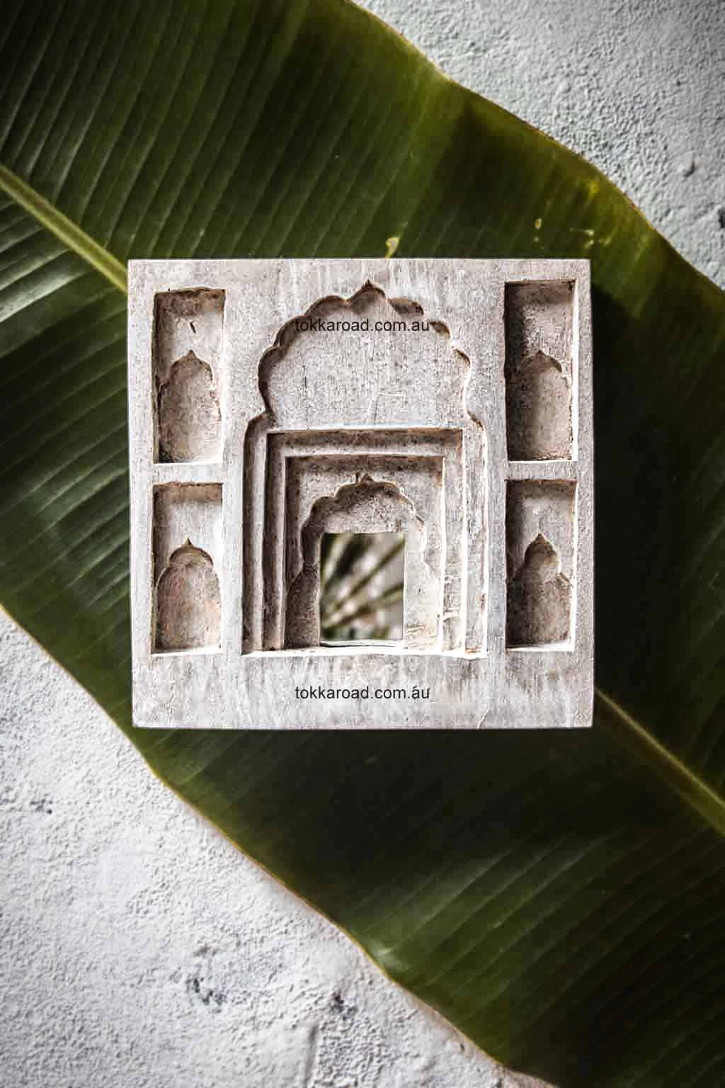 Indian Temple Mirrors Square 3-0124