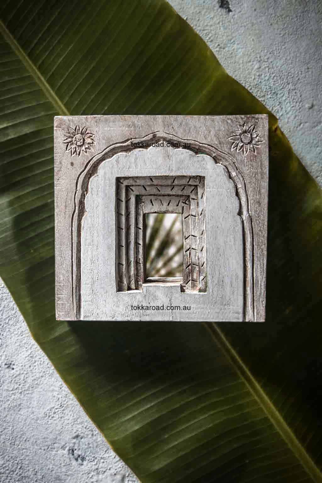 Indian Temple Mirrors Square 3-0140