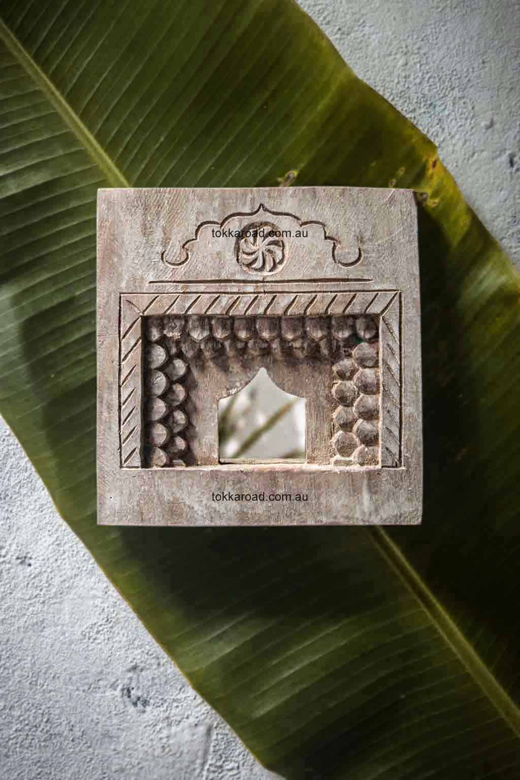 Vintage Indian Mirrors Square 3-0143