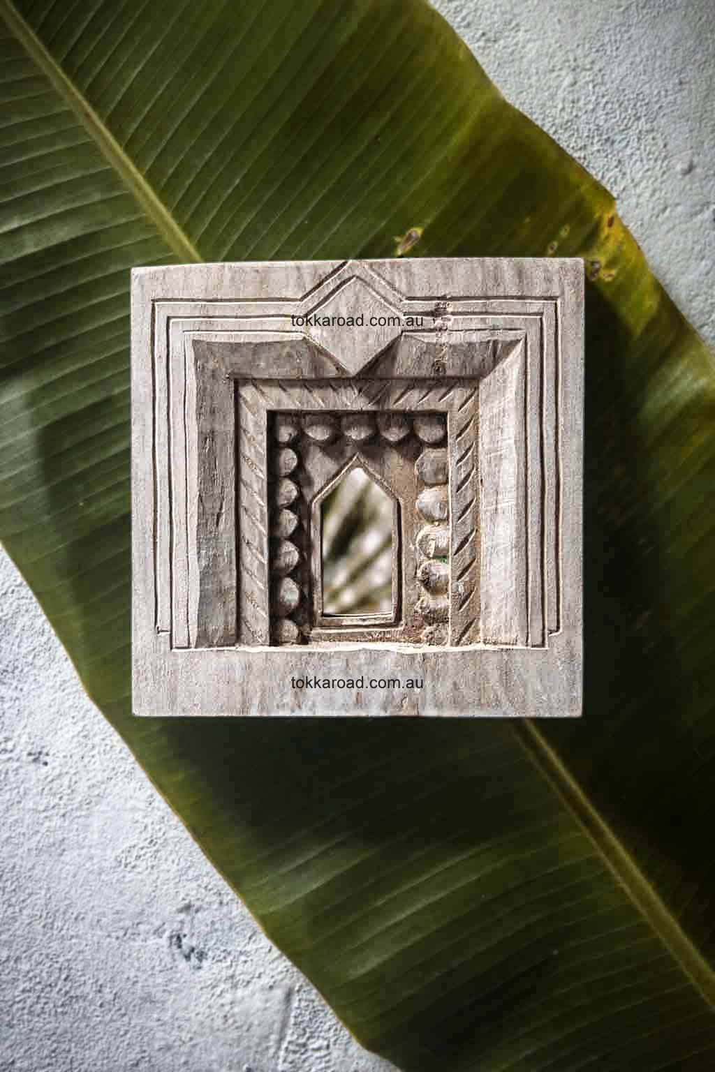 Indian Temple Mirrors Square 3-0150