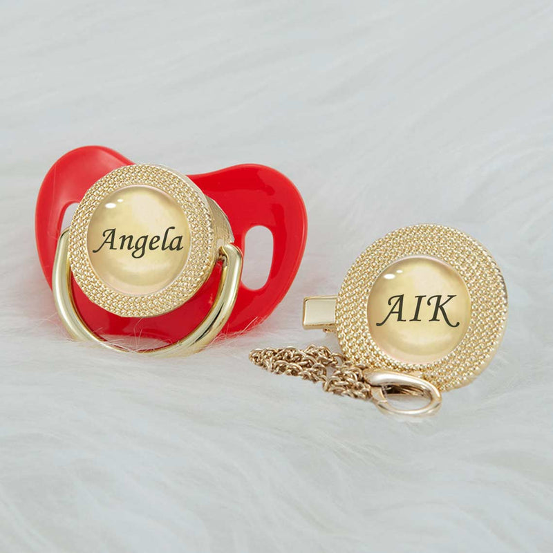 3 gold custom bling pacifier dummy with personalized baby name gift set with clip 3 pacifier sydney australia