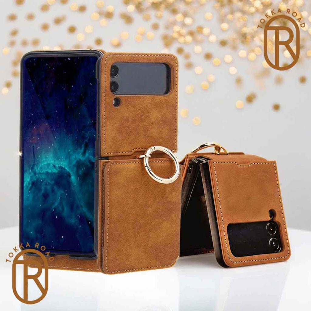 831 leather phone case holster with finger ring card compartment galaxy z flip 3 4 5 831 phone case australia