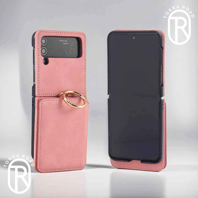 831 leather phone case holster with finger ring card compartment galaxy z flip 3 4 5 831 phone case australia