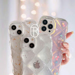 915 quilted gold and silver leaf iphone 15 14 13 12 11 pro max clear elegant glitter xs xr 7 8 14 15 plus se case cover transparent 915 phone case australia