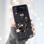 930 handmade glitter flower bracelet wrist strap phone case cover for samsung galaxy z flip 3 4 5 930 phone case australia